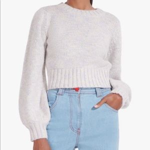 STAUD Pastel Glitter Crew Neck Sweater